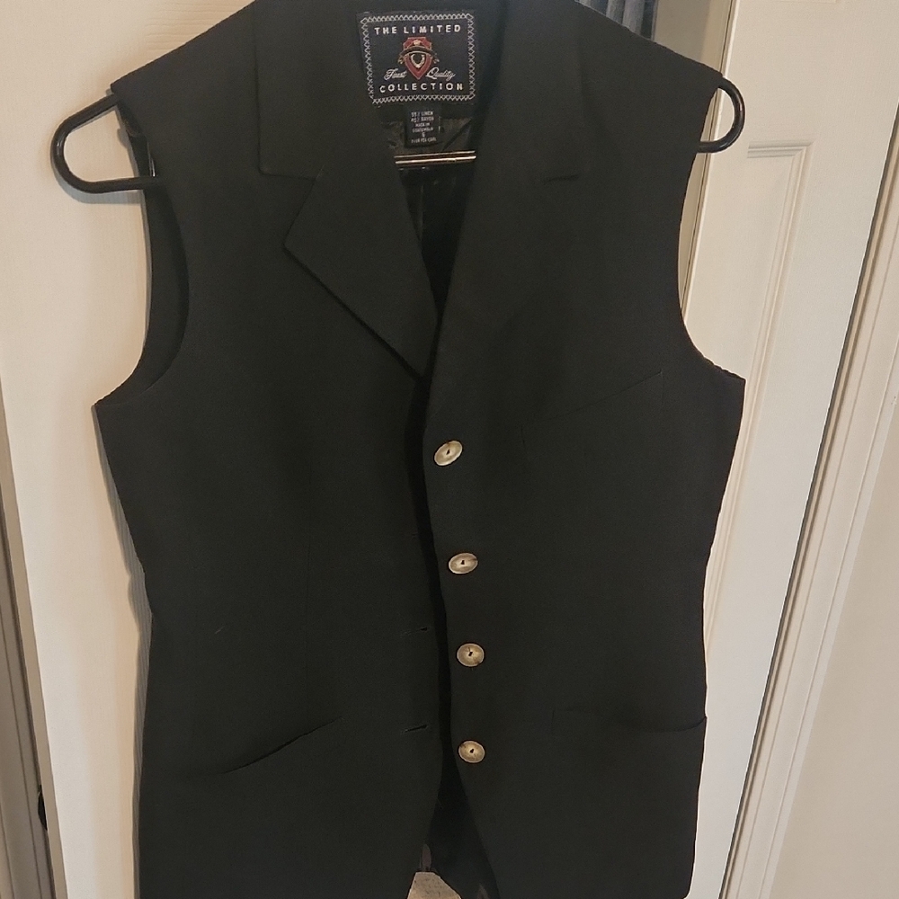 The Limited Black Tailored Sleeveless Blazer Vest